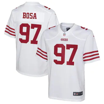 youth nike nick bosa white san francisco 49ers game jersey_